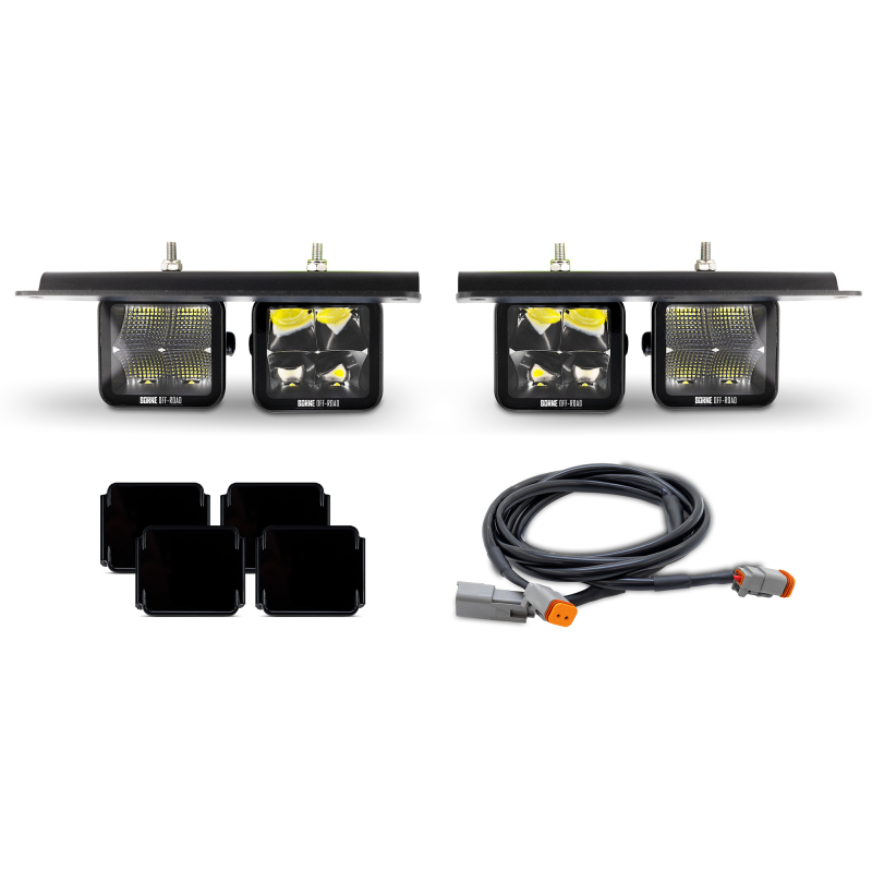 Ford Bronco Light Pods - Fog - Borne Off-Road - Direct Fit - Modular Bumper Kit of 4 - `21-`27
